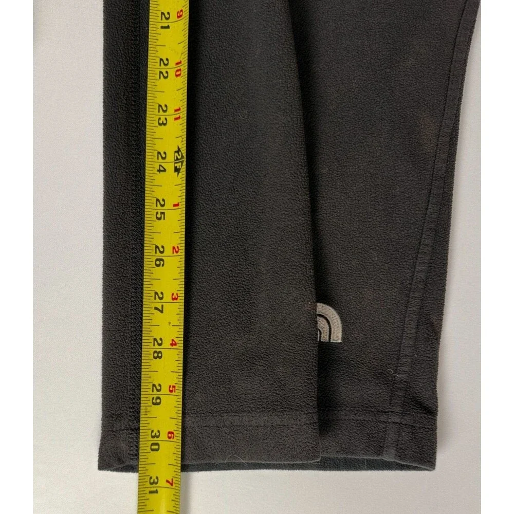 The North Face TKA 100 Fleece Pants Men's L Black Straight Leg Zip Pockets
